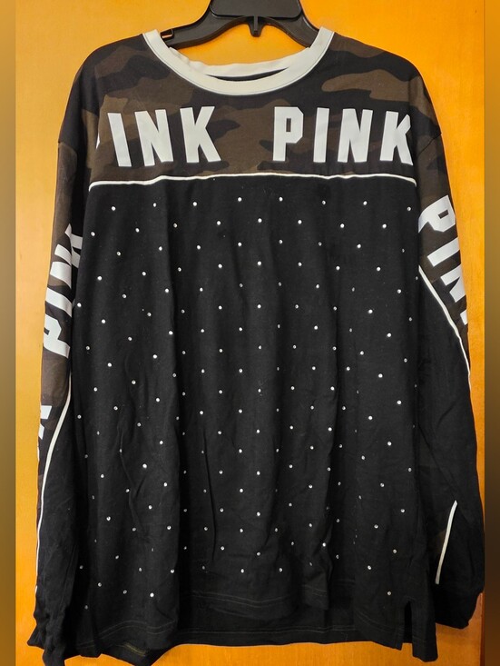 PINK Victoria's Secret Tops - VS PINK Camo Bling Long Sleeve Tee Size Large